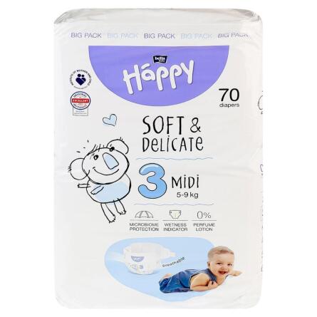 Подгузники Bella baby Happy 3 Мidi 5-9кг 70шт