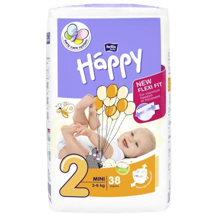 Подгузники Bella baby Happy 2 mini 3-6кг 38шт