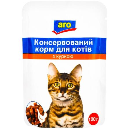 Корм Aro консервированный с курицей для котов 100г