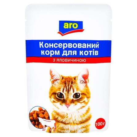 Корм Aro консервированный с говядиной для котов 100г