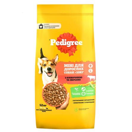 Корм сухой Pedigree с говядиной и овощами для взрослых собак 12кг