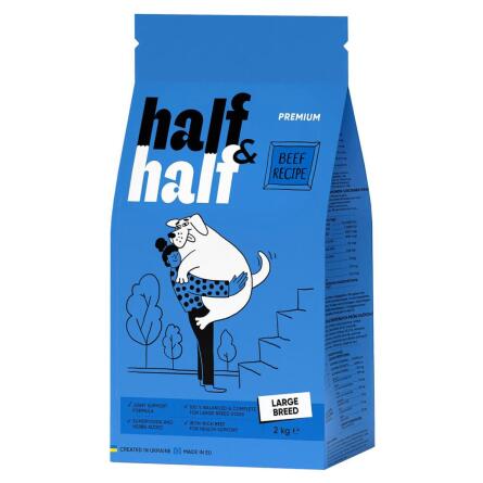 Корм Half&Half з яловичиною для великих порід собак 2кг