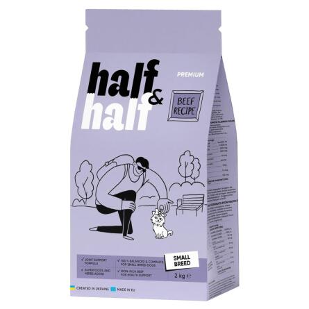 Корм Half&Half з яловичиною для маленьких порід собак 2кг