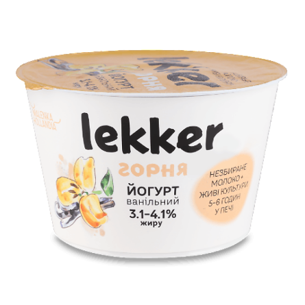 Йогурт Lekker ванільний 3.1-4.1% стакан