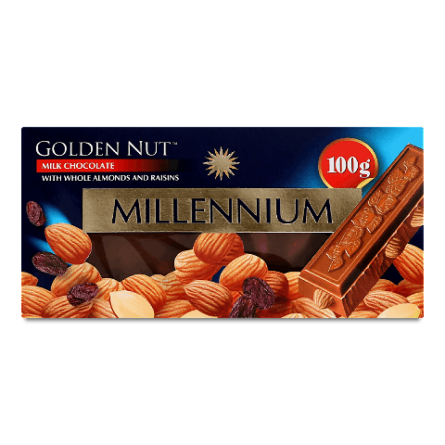 Шоколад молочний Millennium Golden Nut мигдаль-родзинки