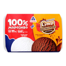 Морозиво Рудь: 100% морозиво + морозиво Супершоколад у лотку 500г mini slide 1
