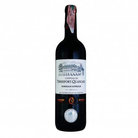 Вино Chateau de Terrefort-Quancard Bordeaux Superieur червоне сухе 11-14,5% 0,75л slide 1