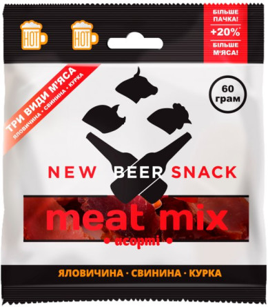 М'ясо New Beer Snack Мікс Асорті 60г