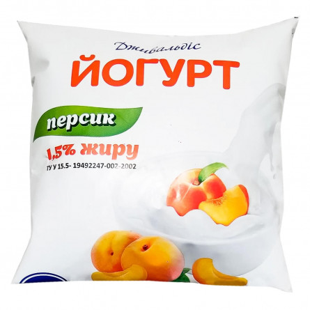 Йогурт Дживальдис Персик 1,5% 400г