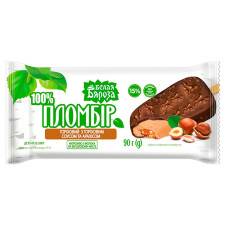 Морозиво Белая Бяроза Пломбір горіховий з горіховим соусом та арахісом 90г mini slide 1