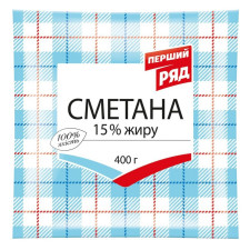 Сметана Перший Ряд 15% 400г mini slide 1