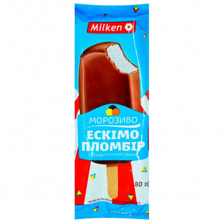 Мороженое Milken Эскимо пломбир в кондитерской глазури 80г slide 1