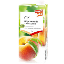 Сік Перший Ряд персиковий з мякоттю 1л mini slide 1
