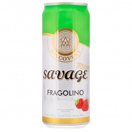 Напиток винный Savage Bianco Fragolino полусухой белый слабогазированный 7,5% 0,33л slide 1