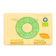 Масло Organic Milk органическое сладкосливочное экстра 82.6% 200г mini slide 1
