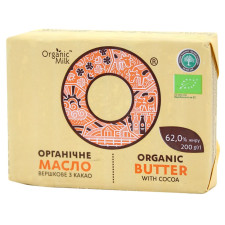 Масло Organic Milk вершкове з какао органічне 62% 200г mini slide 1