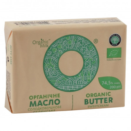Масло Organic Milk Органическое сладкосливочное 74,5% 200г