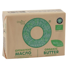 Масло Organic Milk Органическое сладкосливочное 74,5% 200г mini slide 1