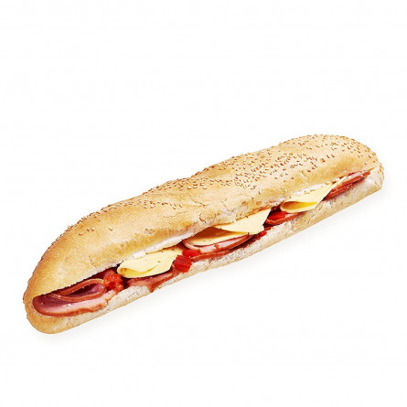Сендвіч-багет Чудо-піч житній з ковбасками гриль 210г