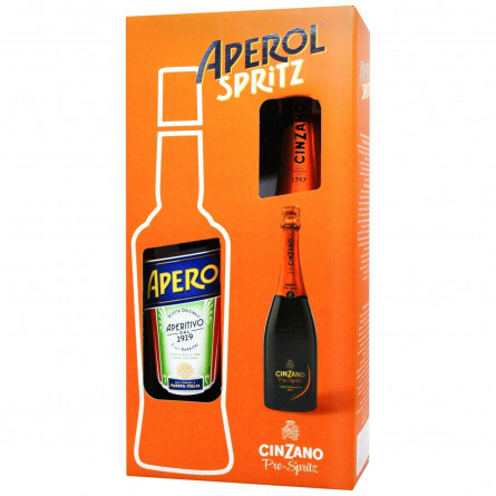 Набір Аперитив Aperol Aperitivo 0,7л + Вино ігристе Cinzano Pro-Spritz біле сухе 0,75л