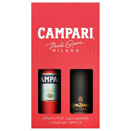 Набор Campari Spritz Ликер Campari 25% 0,5л + Вино игристое Cinzano Pro-spritz 11,5% 0,75л slide 1