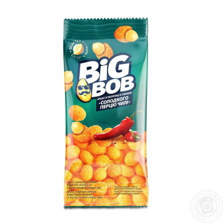 Арахис Big Bob жареный соленый в хрустящей оболочке со вкусом Сладкий перец Чили 60г