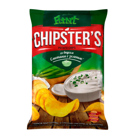 Чіпси Flint Chipster's картопляні зі смаком сметани із зеленню 70г