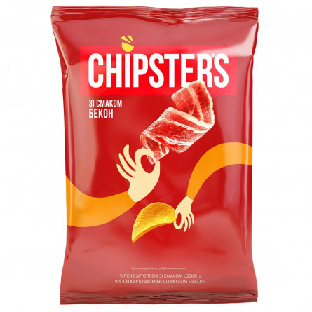 Чіпси Flint Chipster's картопляні зі смаком бекону 130г