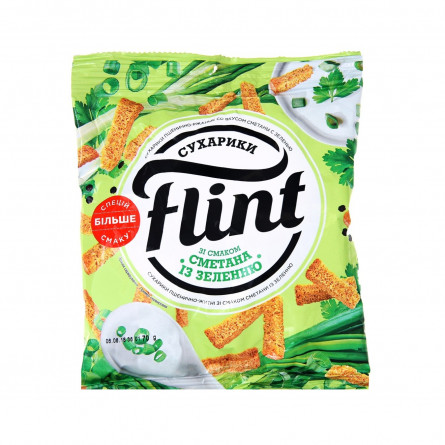 Сухарики Flint пшенично-ржаные со вкусом сметаны с зеленью 70г