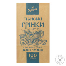 Грінки Хуторок Панські житні зі смаком сала з гірчицею 100г mini slide 1