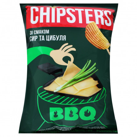 Чіпси картопляні хвилясті Chipsters зі смаком Сир та цибуля 120г slide 1
