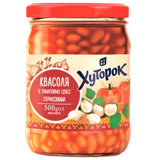 Квасоля Хуторок в томатному соусі 500г mini slide 1