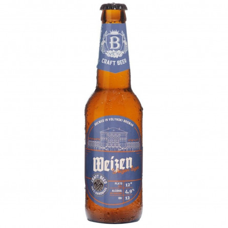 Пиво ТМ Волынский Бровар Weizen пшеничное светлое нефильтрованное 4,9% 0,35л
