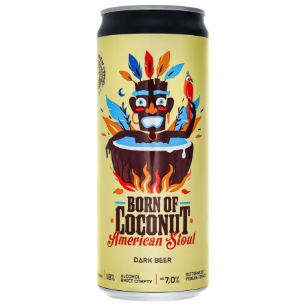 Пиво Mikki Brew Born of Coconut American Stout темне нефільтроване 7% 0,33л slide 1