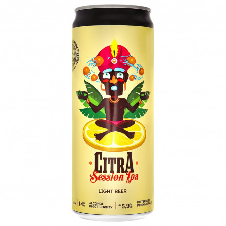 Пиво Mikki Brew Citra Session Ipa светлое нефильтрованное ж/б 5,9% 0,33л