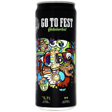 Пиво Mikki Brew Go to Fest Octoberfest светлое нефильтрованное ж/б 5,7% 0,33л mini slide 1