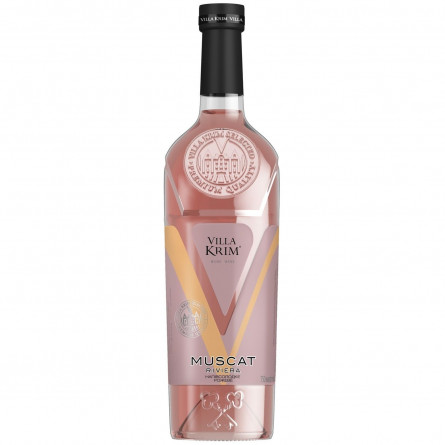 Вино Villa Krim Мускат Рів'єра рожеве напівсолодке 9-13% 0,75л