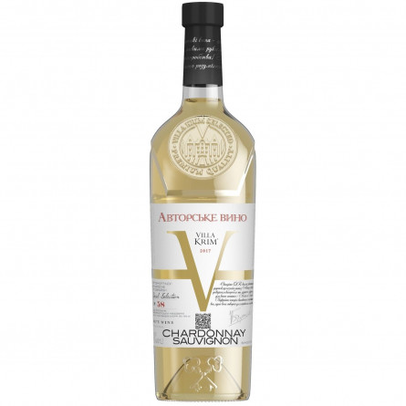 Вино Villa Krim Шардоне Совиньон белое сухое 9.5-14% 0,75л slide 1