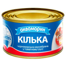 Кілька Аквамарин Чорноморська нерозібрана в томатному соусі 230г mini slide 1