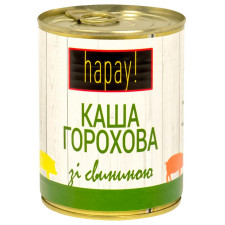 Каша горохова hapay! зі свининою 340г mini slide 1