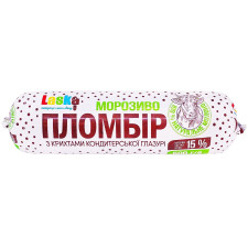 Морозиво Laska Пломбір з шоколадними крихтами 500г mini slide 1