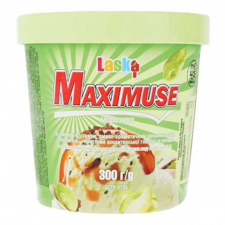 Морозиво Laska Maximuse зі смаком фісташки 300г slide 1