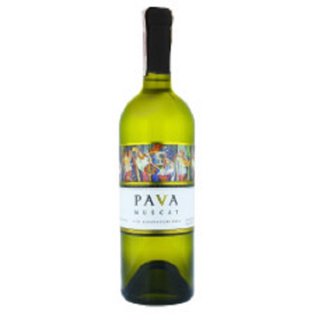 Вино Pava Muscat біле напівсолодке 9-13% 0,75л