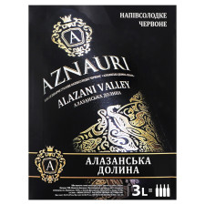 Вино Aznauri Алазанская Долина красное полусладкое 9-13% 3л mini slide 1