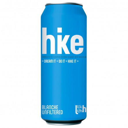 Пиво Hike Blanche светлое нефильтрованное ж/б 4,9% 0,5л