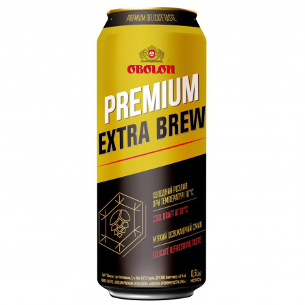 Пиво Оболонь Premium Extra Brew светлое 4,6% 0,5л - банка slide 1