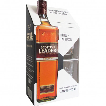 Виски Scottish Leader 40% 0,7л + 2 стакана