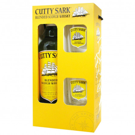 Набір віскі Cutty Sark 40% 0,7л + 2 склянки у коробці