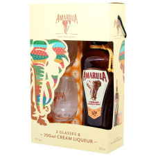 Ликер Amarula Cream&Marula Fruit 17% 0,7л + 2 бокала в коробке mini slide 1