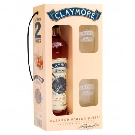 Виски Claymore 40% 0,7л + 2 склянки